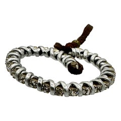 Olivia Newton-John Estate Personal Silver Leather Rhinestone Bracelet Guaranteed