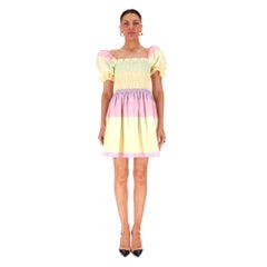 Olivia Rubin Shirred Striped A-Line Dress