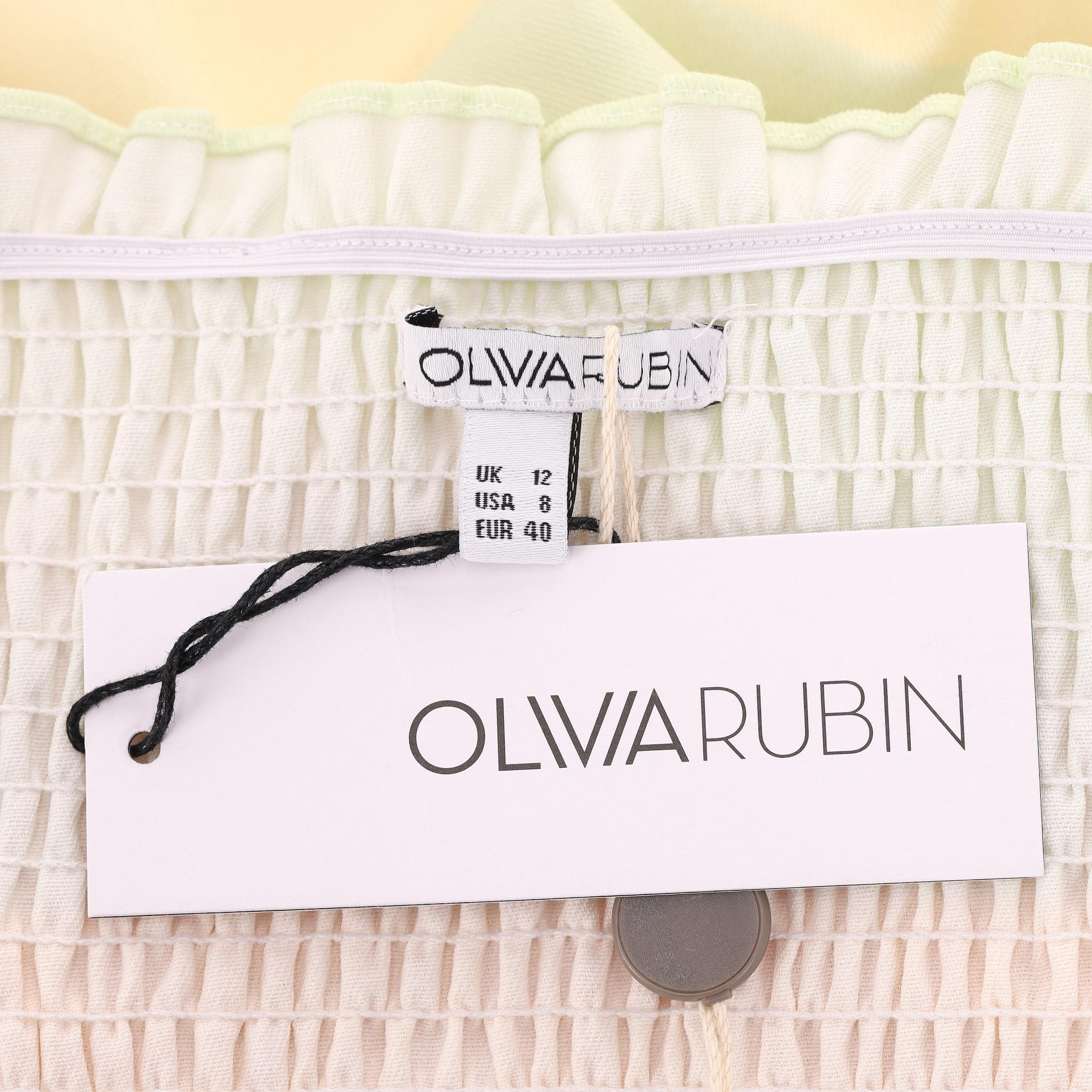 Olivia Rubin - Robe à rayures froncées à la ligne A en vente 1