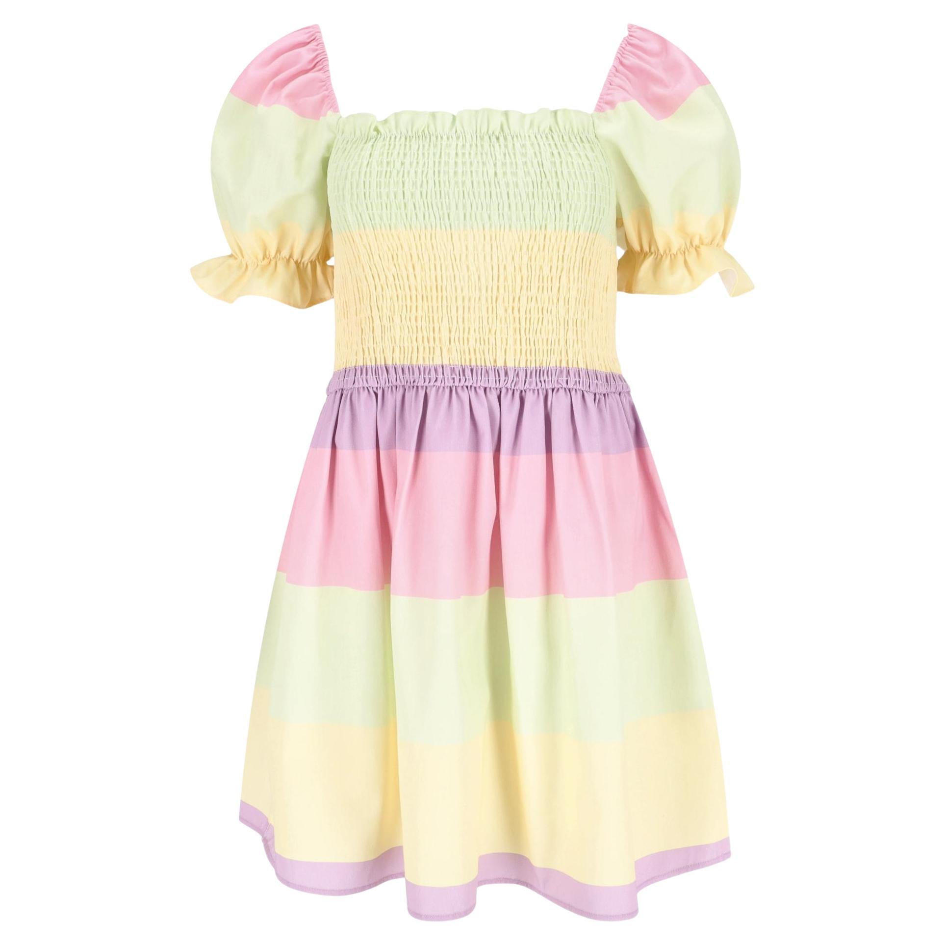Olivia Rubin - Robe à rayures froncées à la ligne A en vente