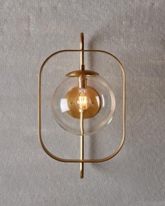 Olivia Sconce - Brushed Satin Brass - Clear Glass