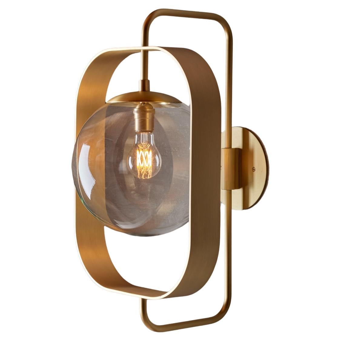 Olivia Sconce - Brushed Satin Brass - Clear Glass