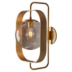 Olivia Sconce - Brushed Satin Brass - Clear Glass