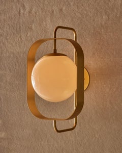 Olivia Sconce - Brushed Satin Brass - Milk Glass