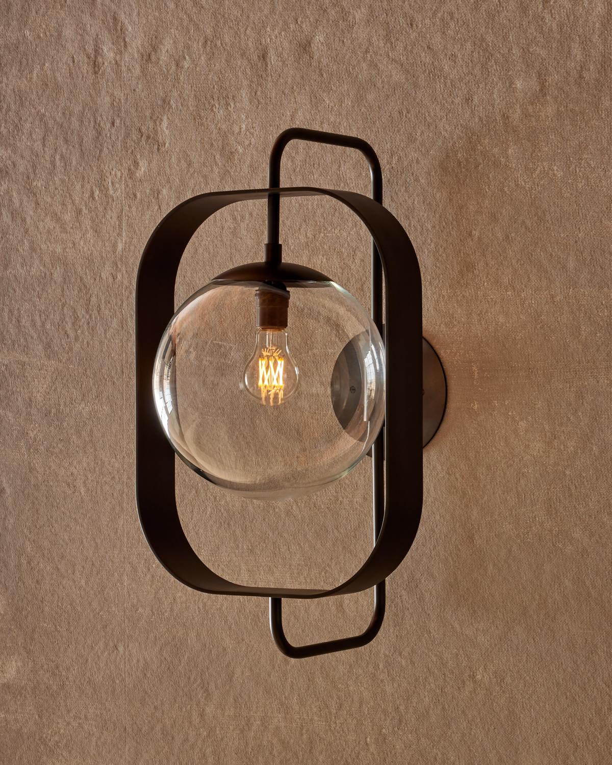 American Olivia Sconce - Oil Rubbed Brass - Clear Glass For Sale
