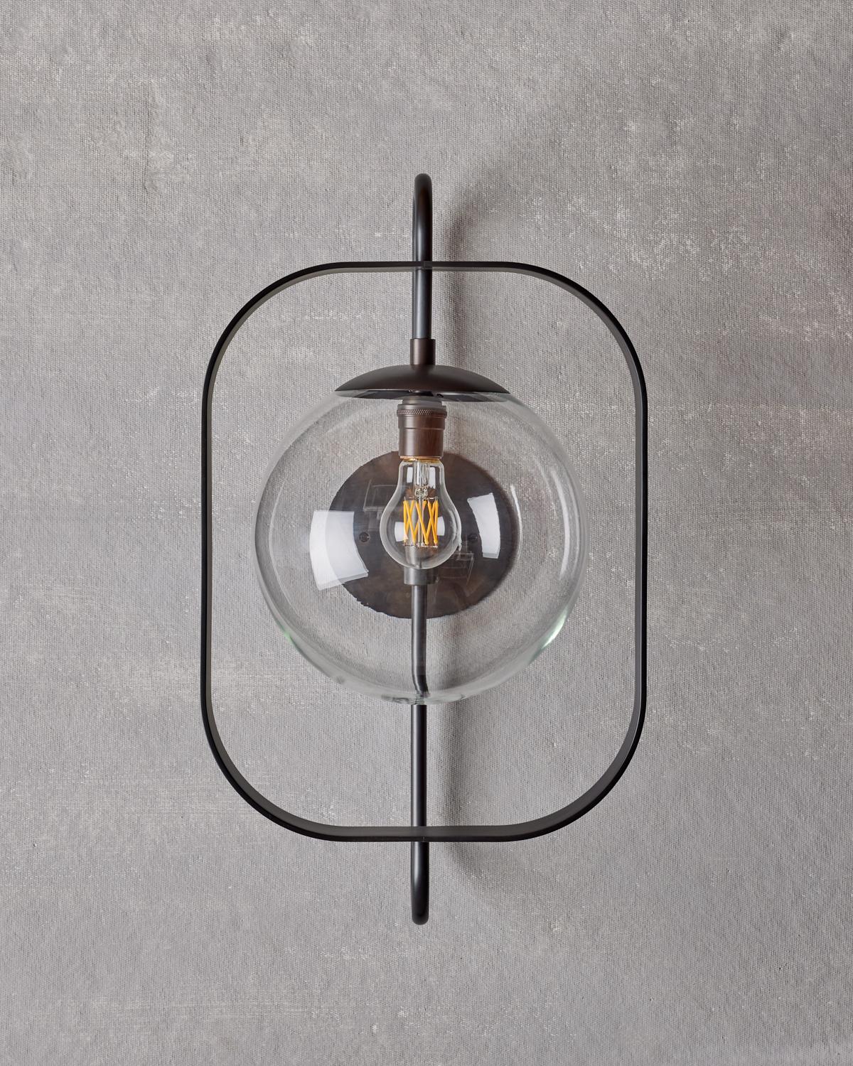 Olivia Sconce - Oil Rubbed Brass - Clear Glass For Sale 1