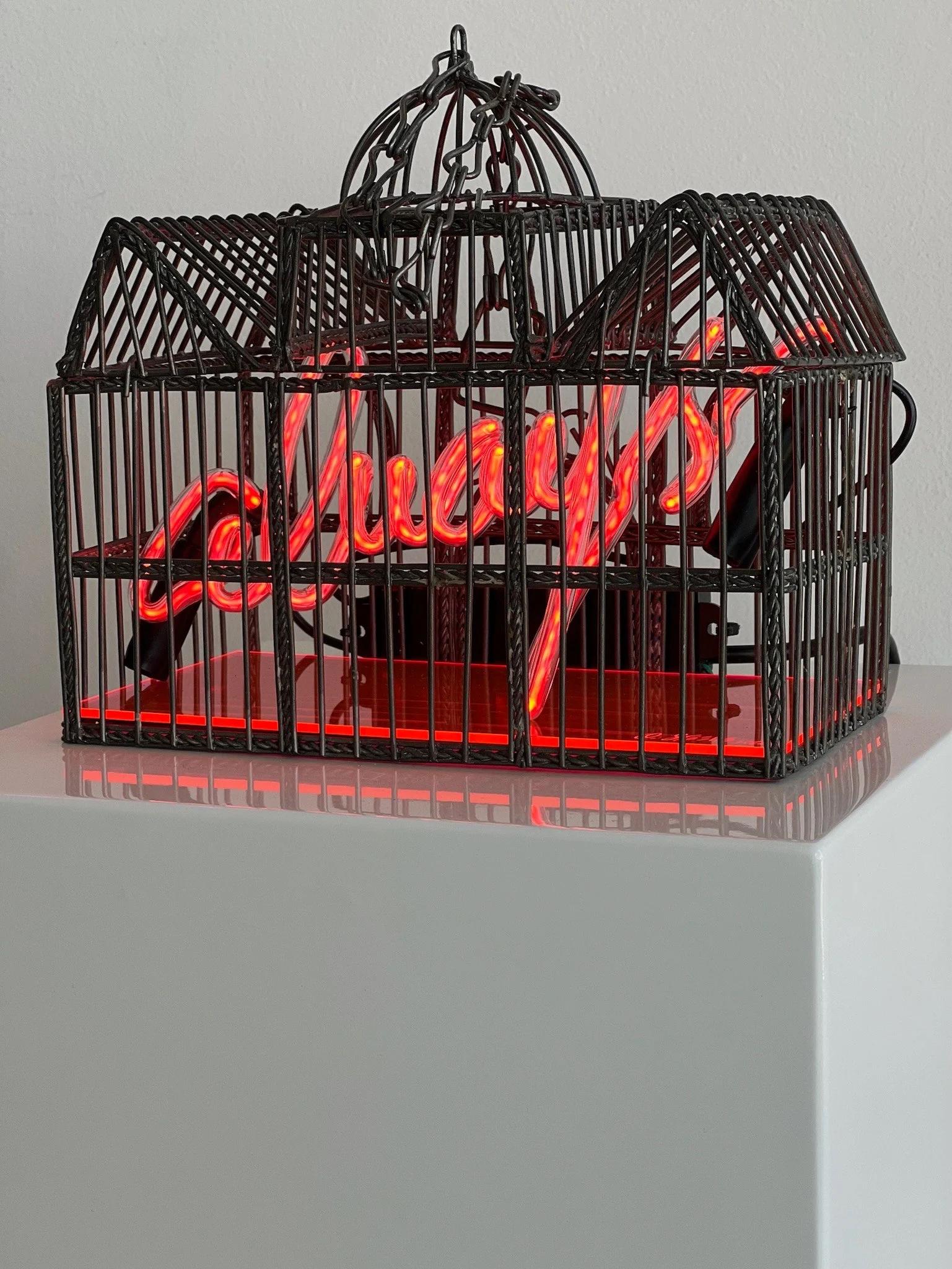 Always (Birdcage) - Contemporary Mixed Media Art by Olivia Steele