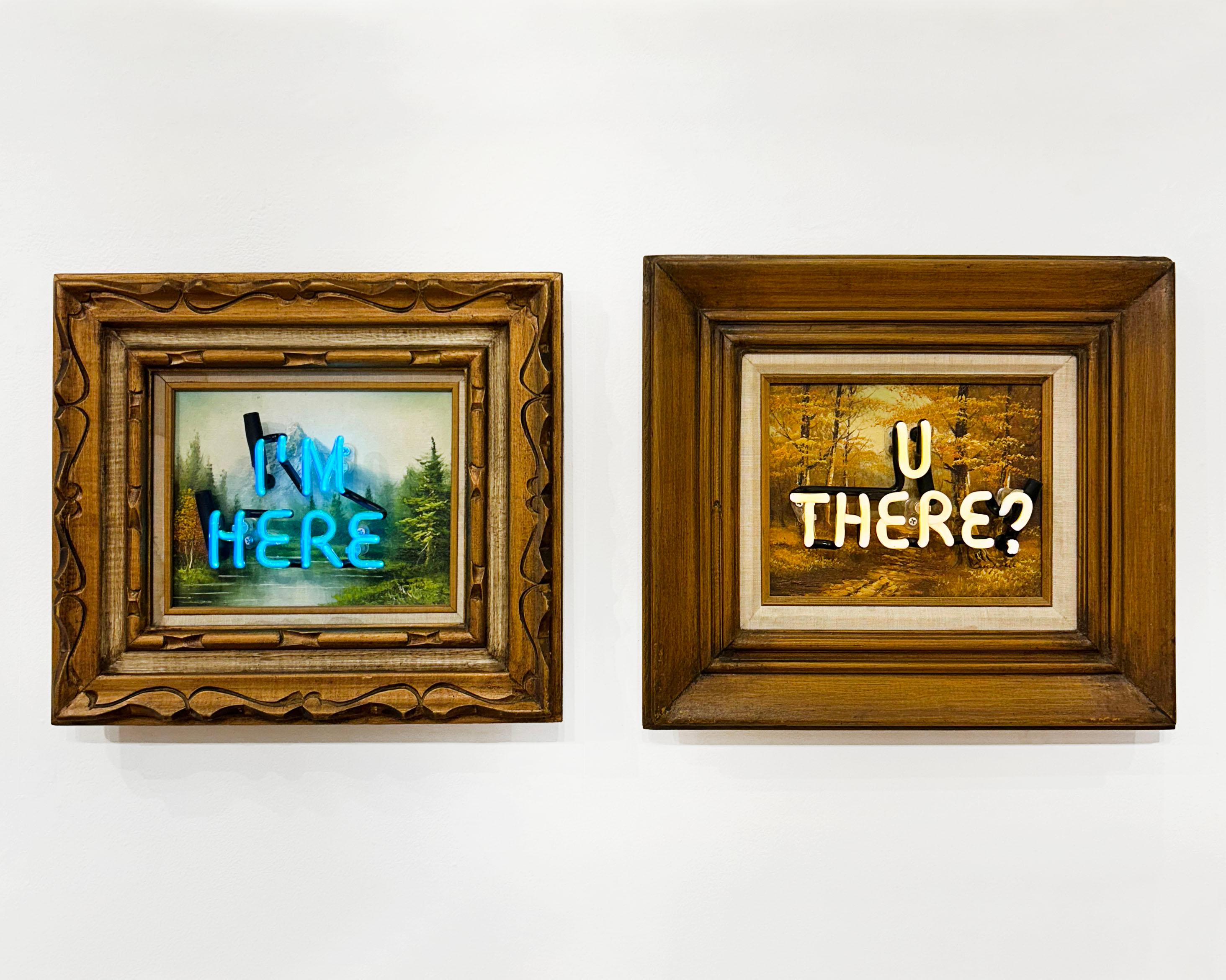 Je suis là, tu es là ? (Diptyque) - Pop Art Mixed Media Art par Olivia Steele