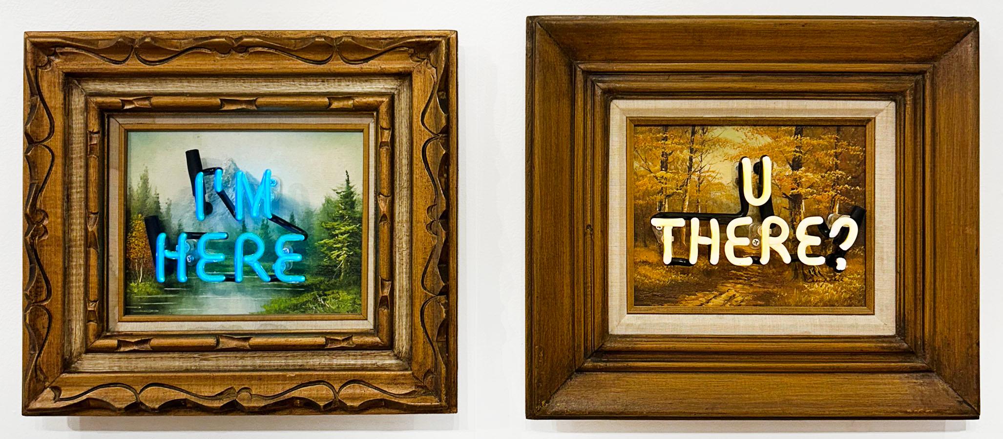 Je suis là, tu es là ? (Diptyque) - Mixed Media Art de Olivia Steele