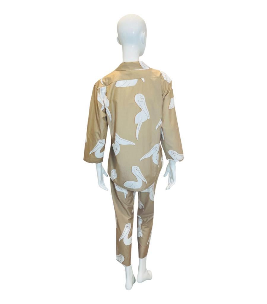 Women's Olivia Von Hale Cotton & Silk Pelican Print Pyjamas For Sale
