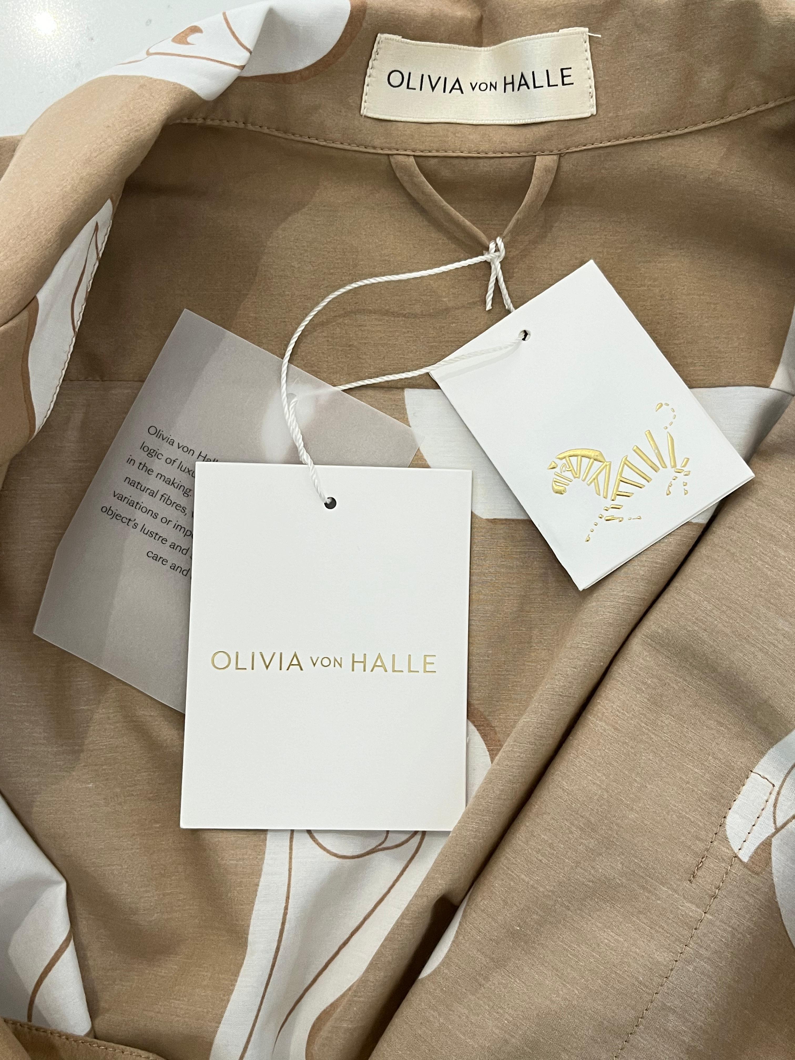 Olivia Von Hale Cotton & Silk Pelican Print Pyjamas For Sale 3