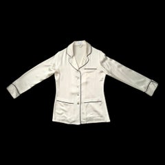 OLIVIA VON HALLE 2PCS Signature Silk Luxury Lounge Home Suit Ensemble XS