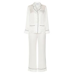 OLIVIA VON HALLE 2PCS Signature Silk Luxury Lounge Home Suit Ensemble XS