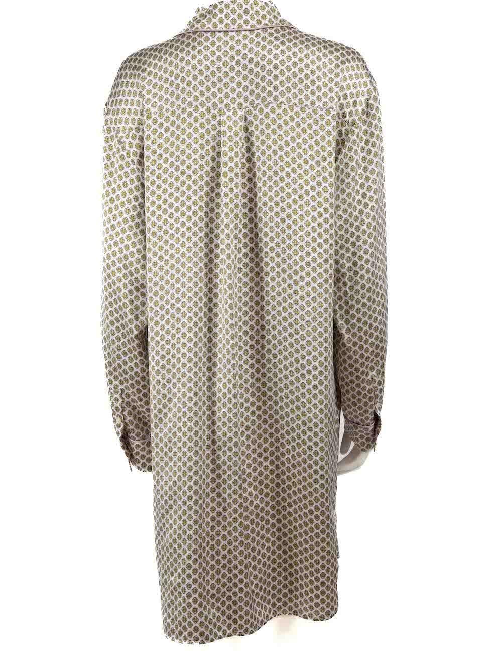 Olivia Von Halle Abstraktes Seidenhemd-Nachtkleid Größe L im Zustand „Gut“ im Angebot in London, GB