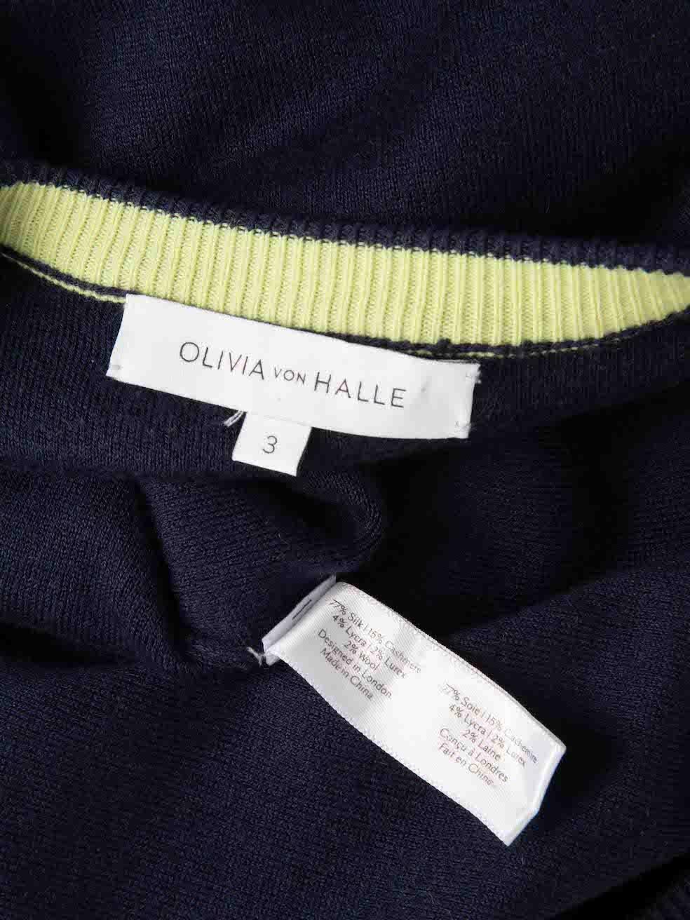 Olivia Von Halle Blue Silk Knit Oversized Jumper Size M For Sale 1