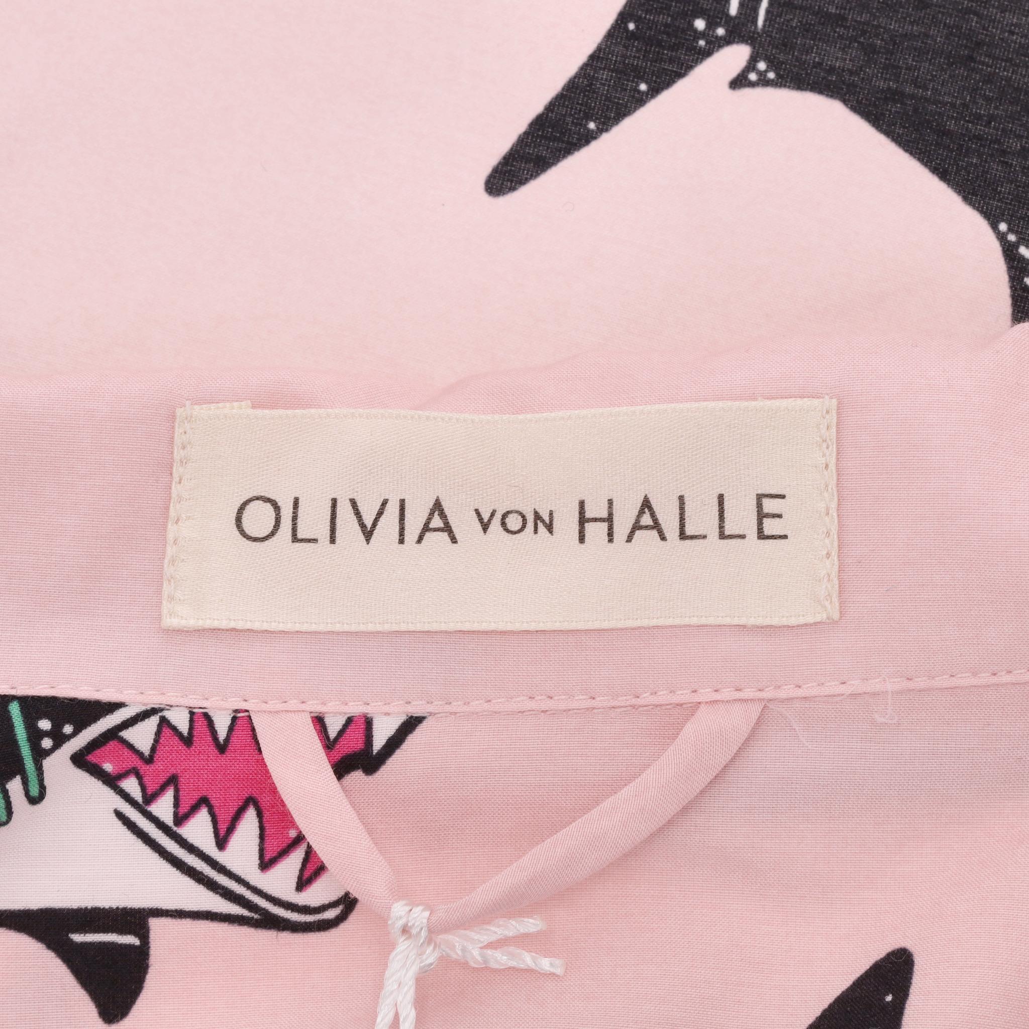 Olivia Von Halle Casablanca Pigiama con stampa a squalo in vendita 4