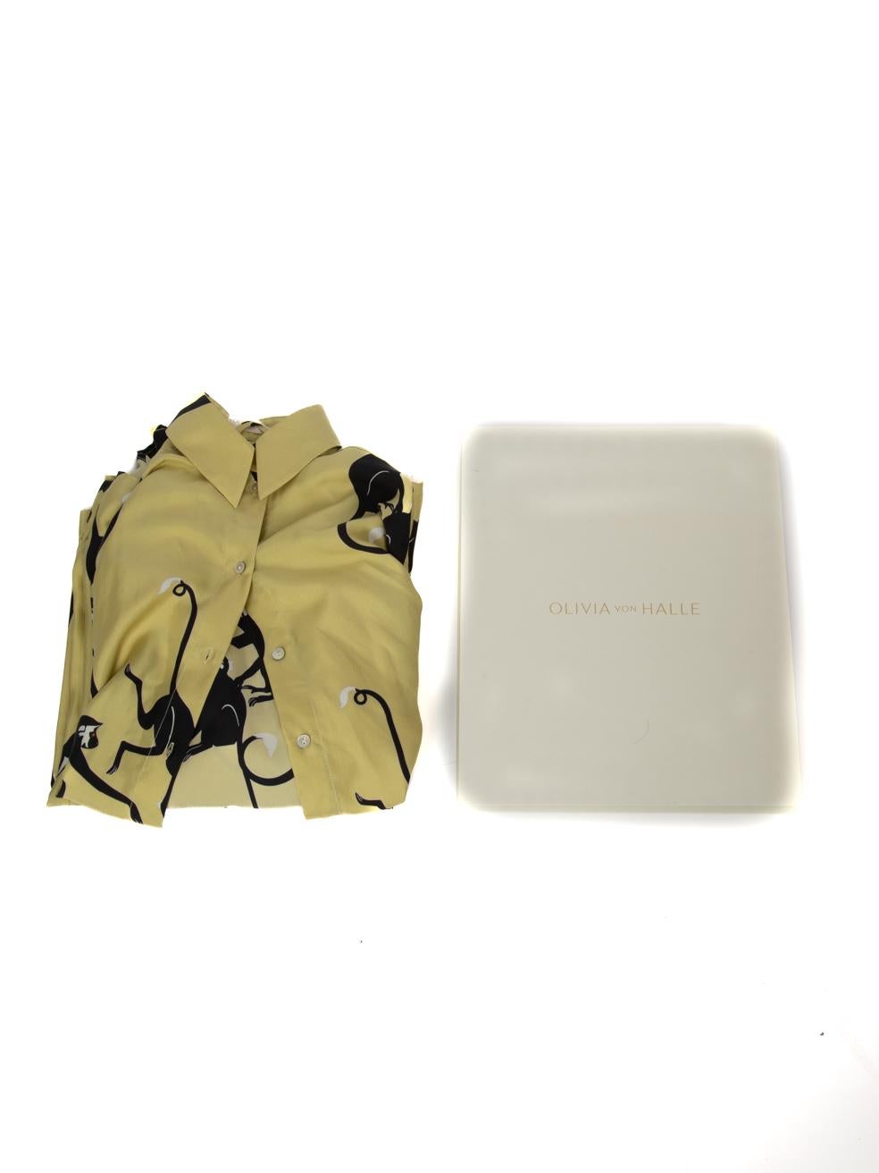 Olivia Von Halle Monkey Pattern Silk Sleeper Set Size XS 2