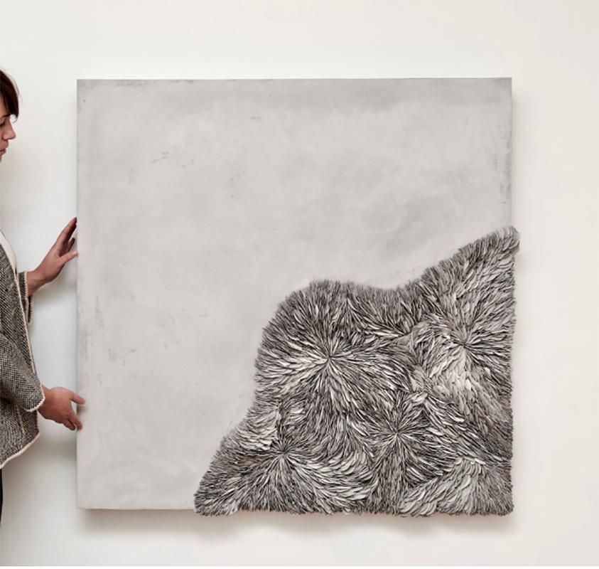 Large Collapsed Wall Piece in Light Grey