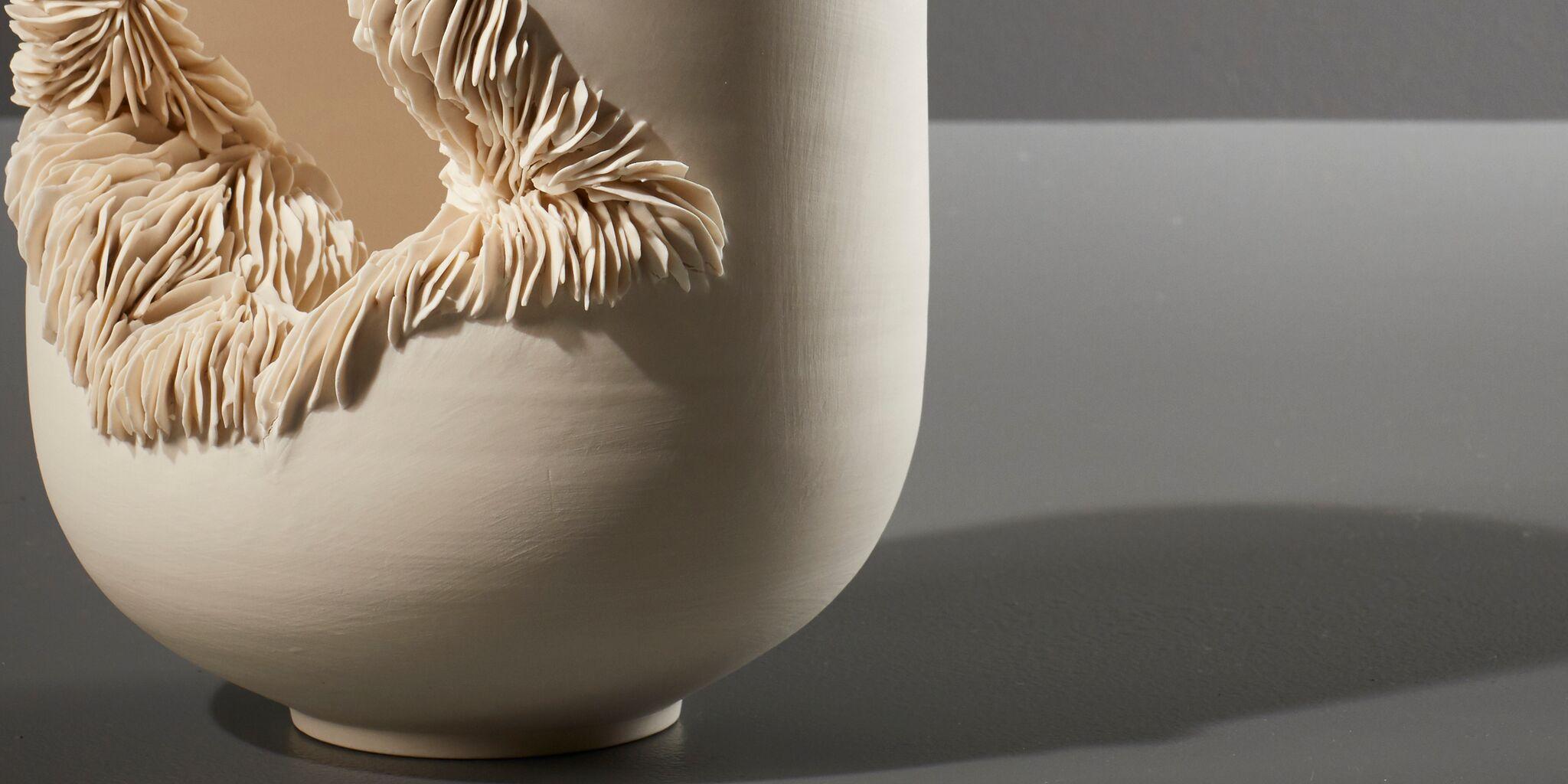 Modern Olivia Walker Unique Handmade Sculptural Porcelain Bowl For Sale
