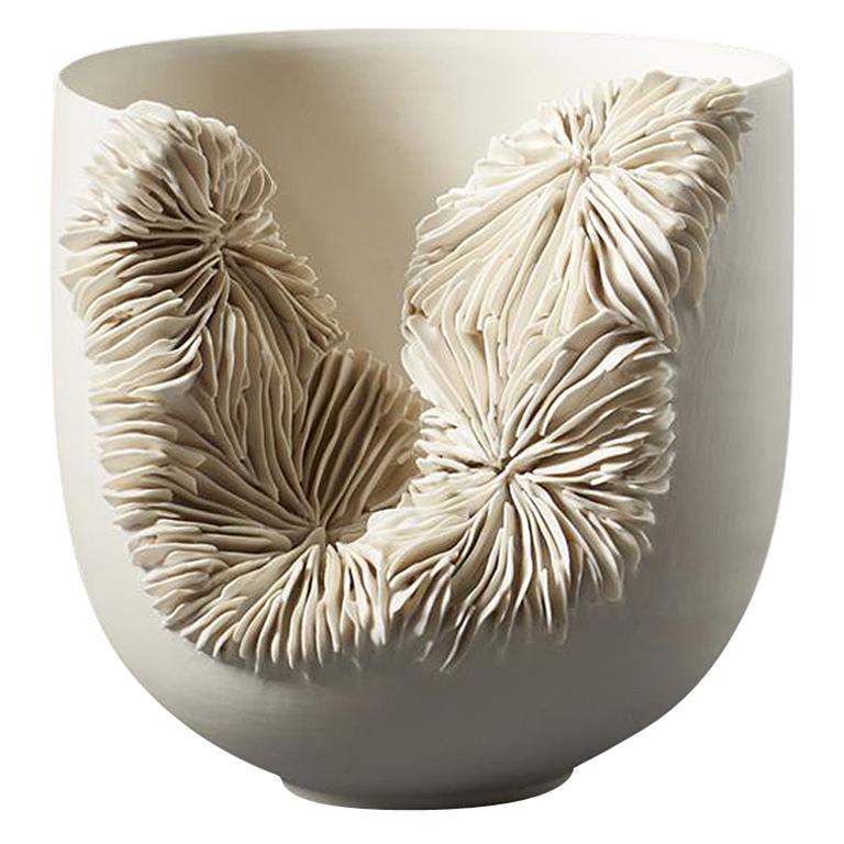 Olivia Walker Unique Handmade Sculptural Porcelain Bowl For Sale