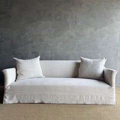 Olivier Belgian Style Slip Covered Sofa in 100% Linen