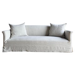 Olivier Belgian Style Slip Covered Sofa in 100% Linen
