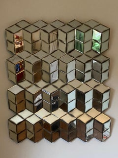 Homage to Vasarely- mirror sculpture by artist and designer Oliver de Schrijver