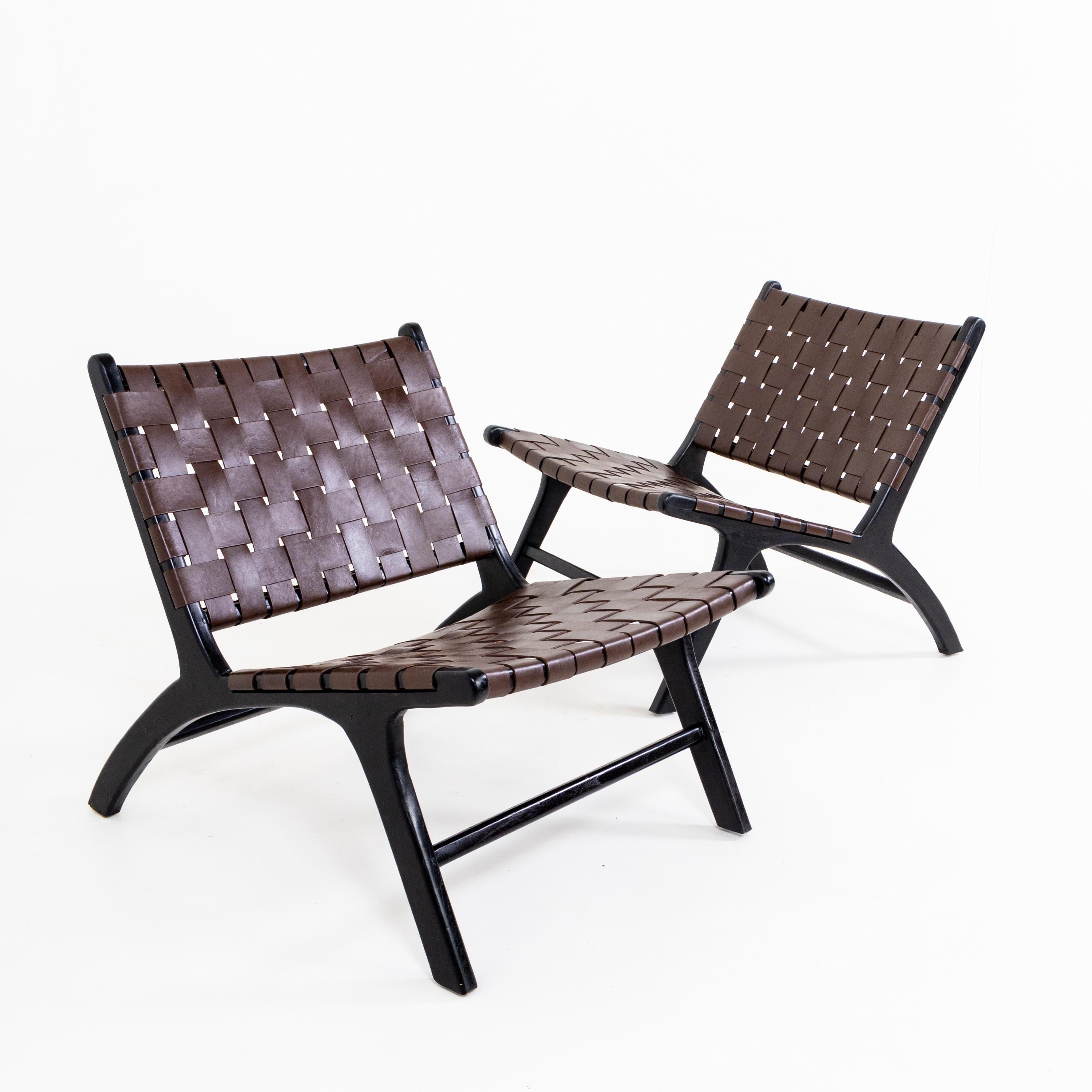 Post-Modern Olivier de Schrijver, Lounge Chairs with Leather Cover, 20th Century