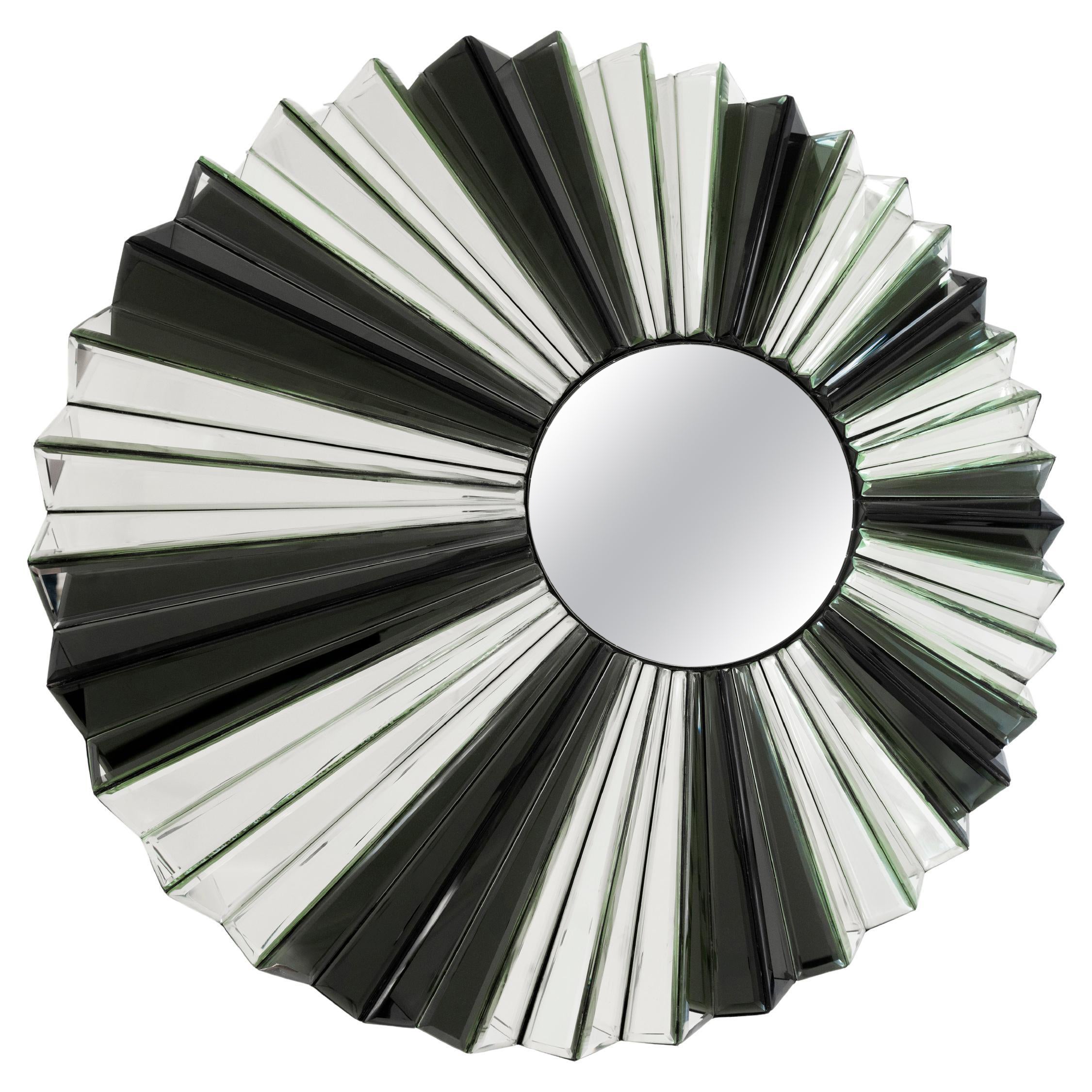 Olivier De Schrijver, Big Contemporary Black Relief Contemporary Mirror, Signed