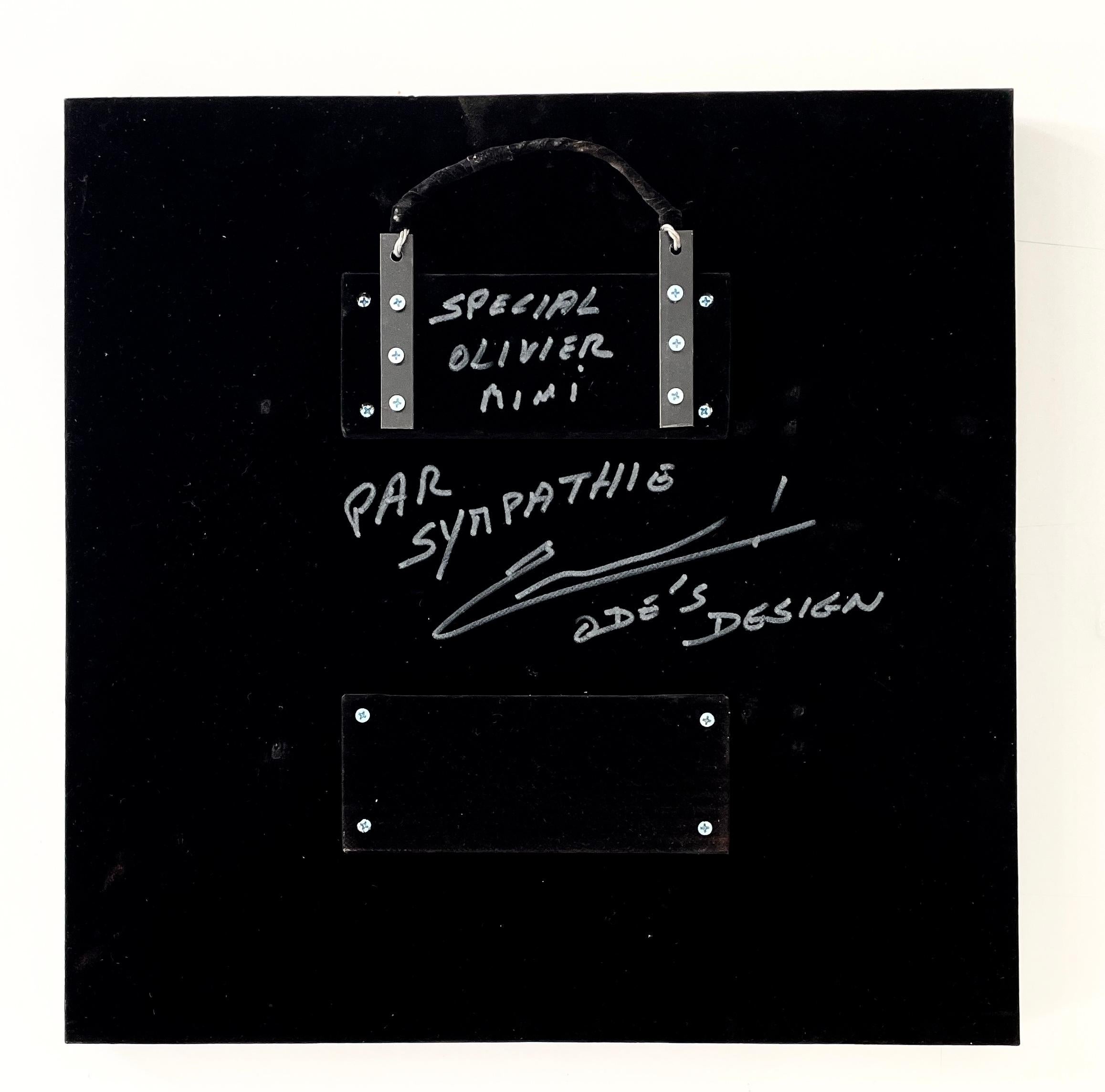 Olivier De Schrijver, Contemporary Square Geometric Composition Mirror, Signed For Sale 1