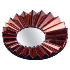 Olivier de Schrijver, French designer. Futuristic "Simba Rouge" wall mirror