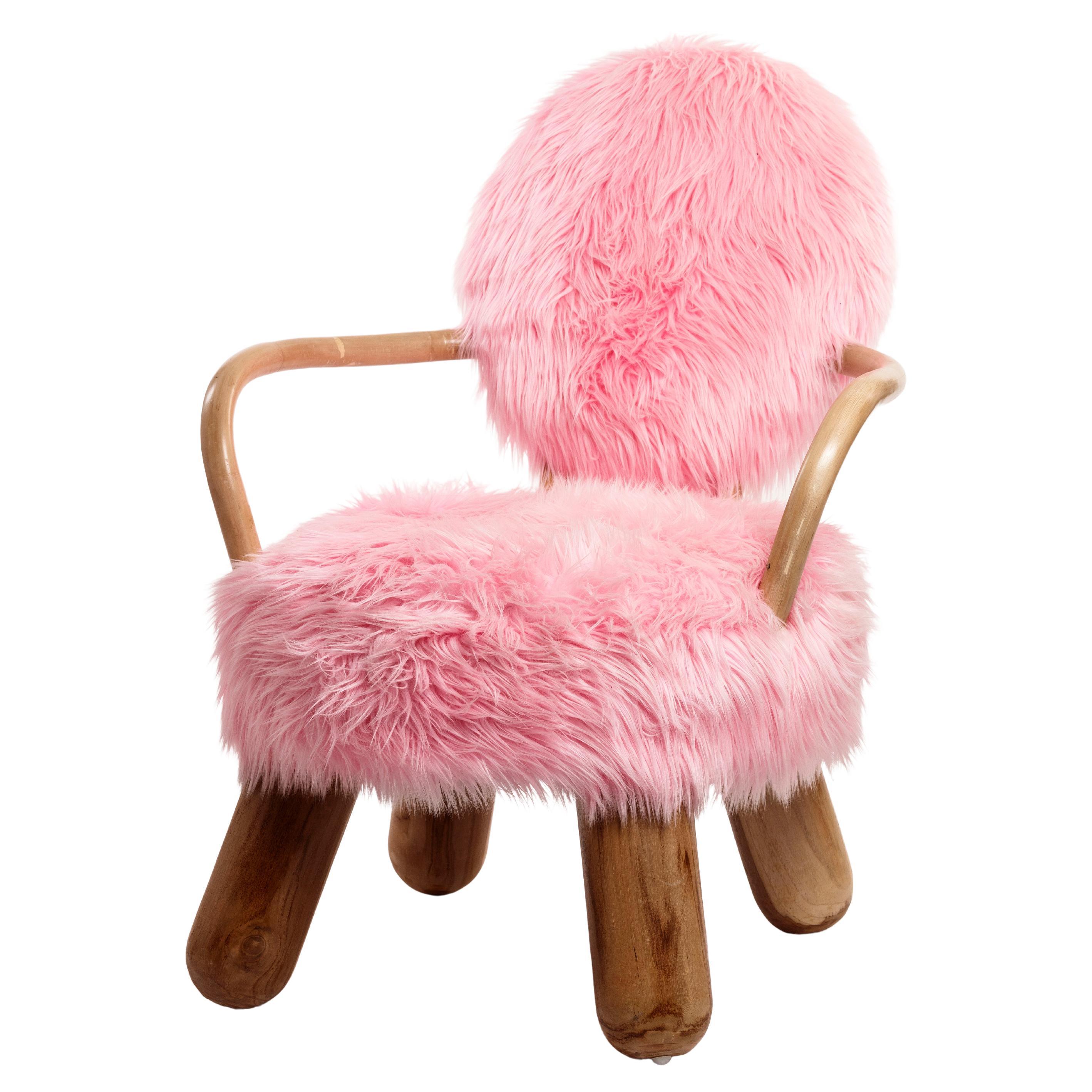 Olivier De Schrijver Outstanding Pink Queen Armchair Signed & Numbered 5-6, 1980 For Sale
