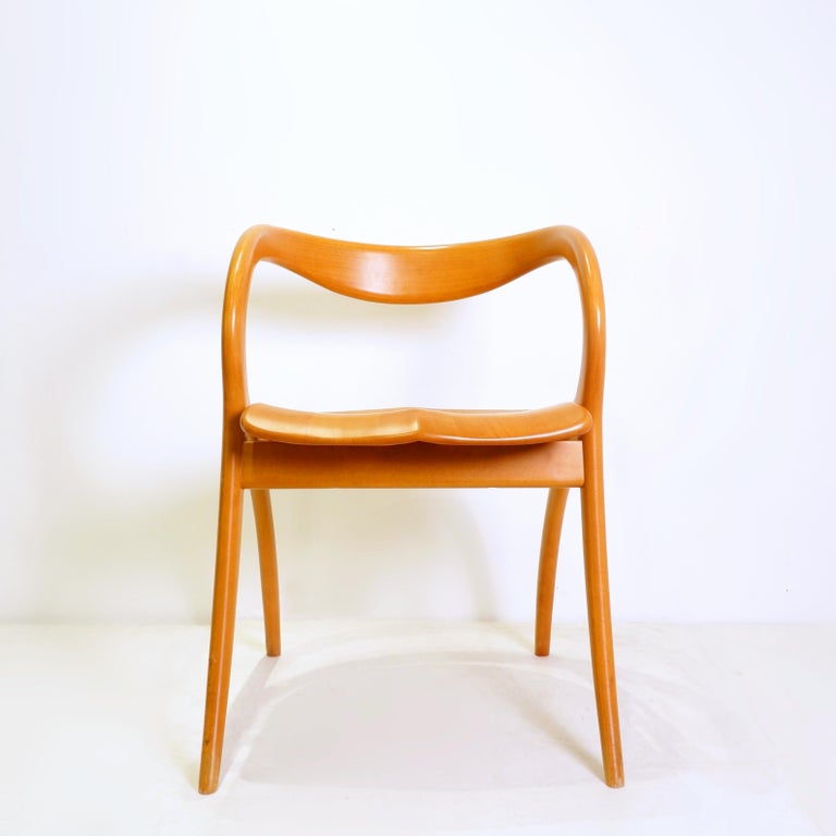 Olivier De Schrijver Leather Wood Chair - メルカリ
