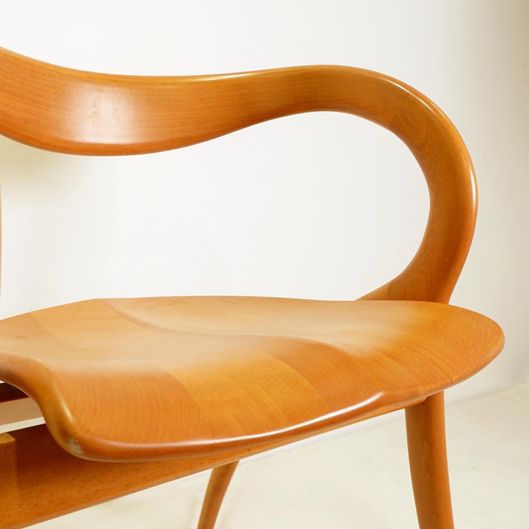 Olivier De Schrijver Pair of Oak and Leather Chairs, Signed