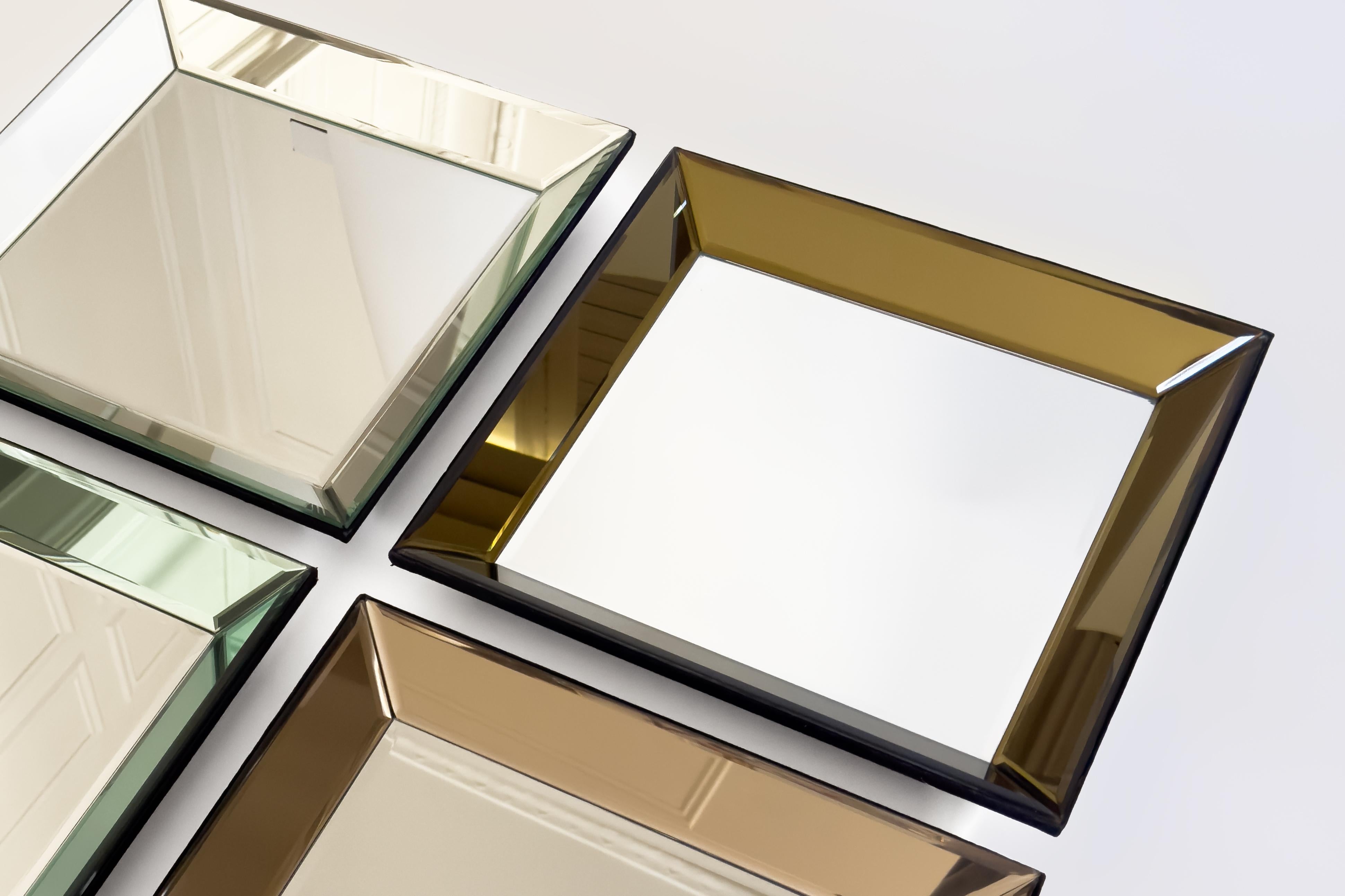 Olivier de Schrijver - Set of 4 Square Contemporary Mirrors, Signed and Numbered For Sale 1