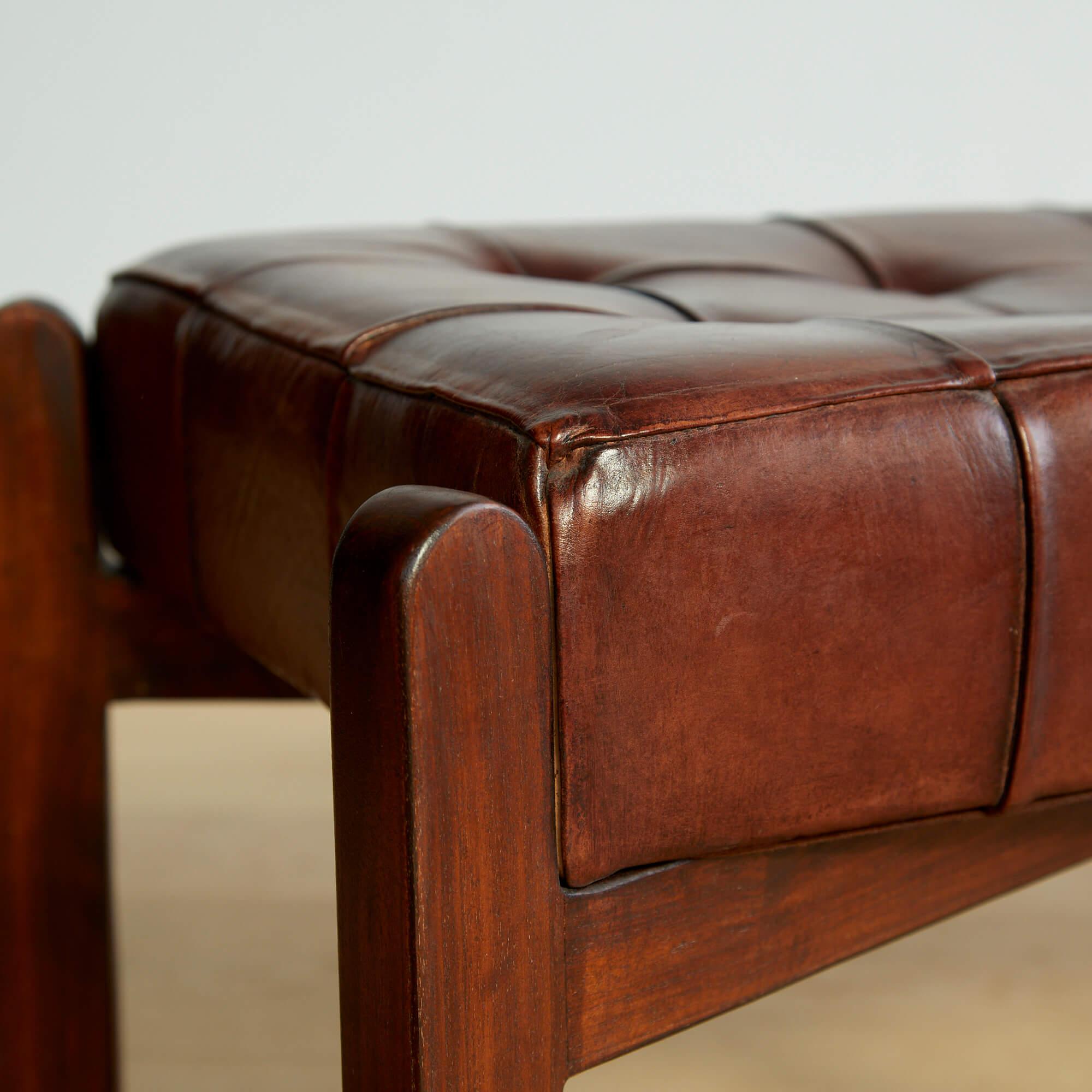 Panchina in pelle con inserti di Olivier De Schrijver In condizioni buone in vendita a Long Island City, NY