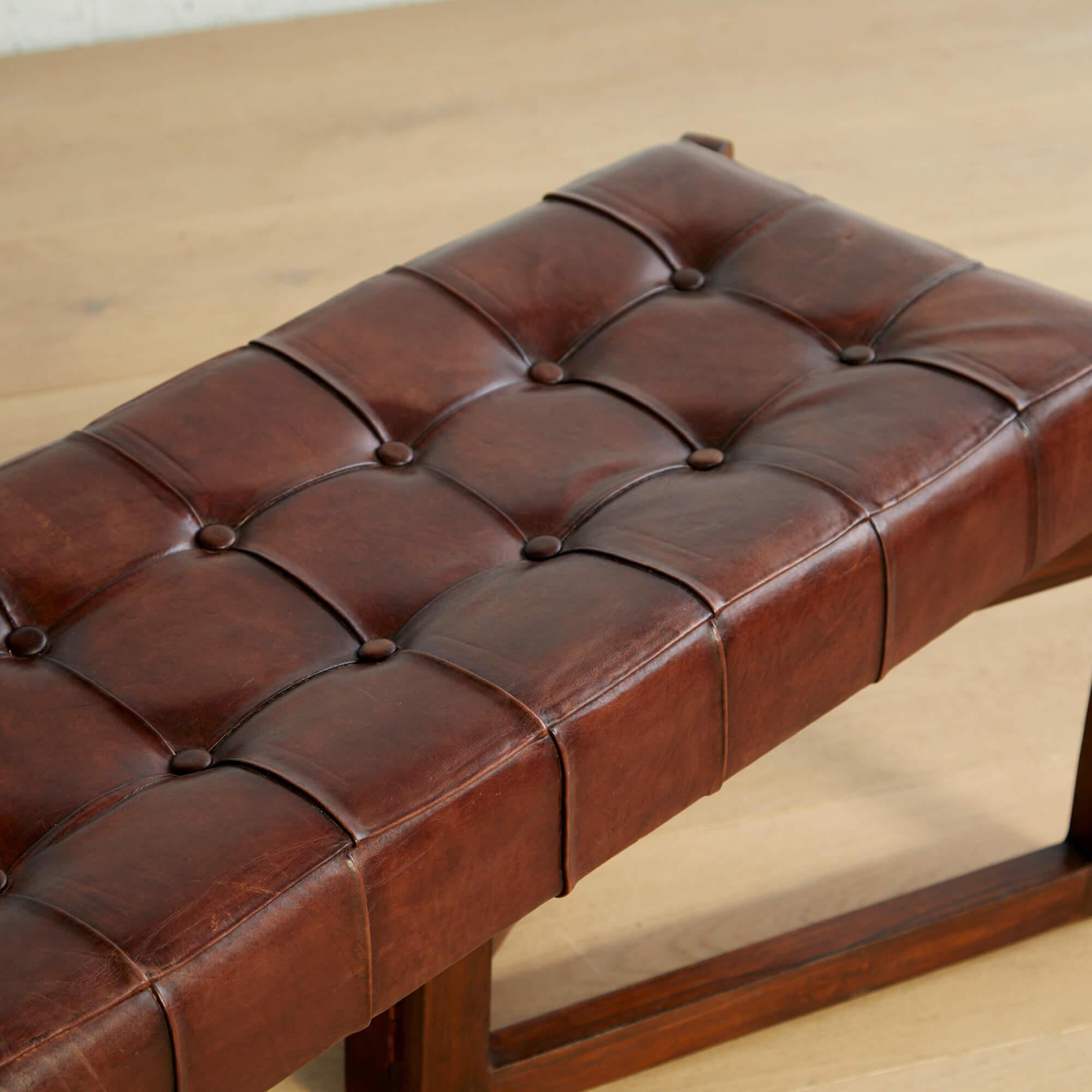 XXI secolo e contemporaneo Panchina in pelle con inserti di Olivier De Schrijver in vendita