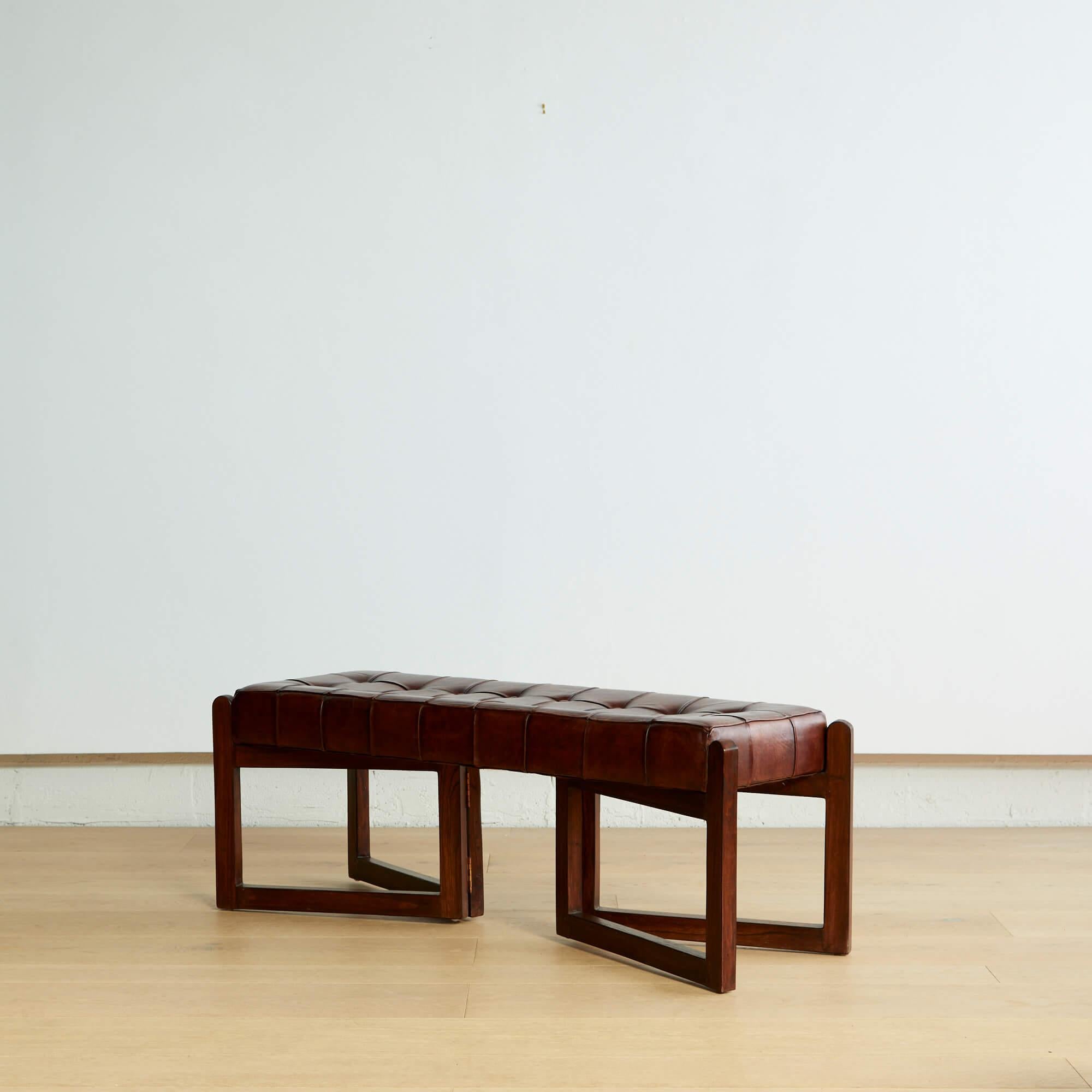 Pelle Panchina in pelle con inserti di Olivier De Schrijver in vendita