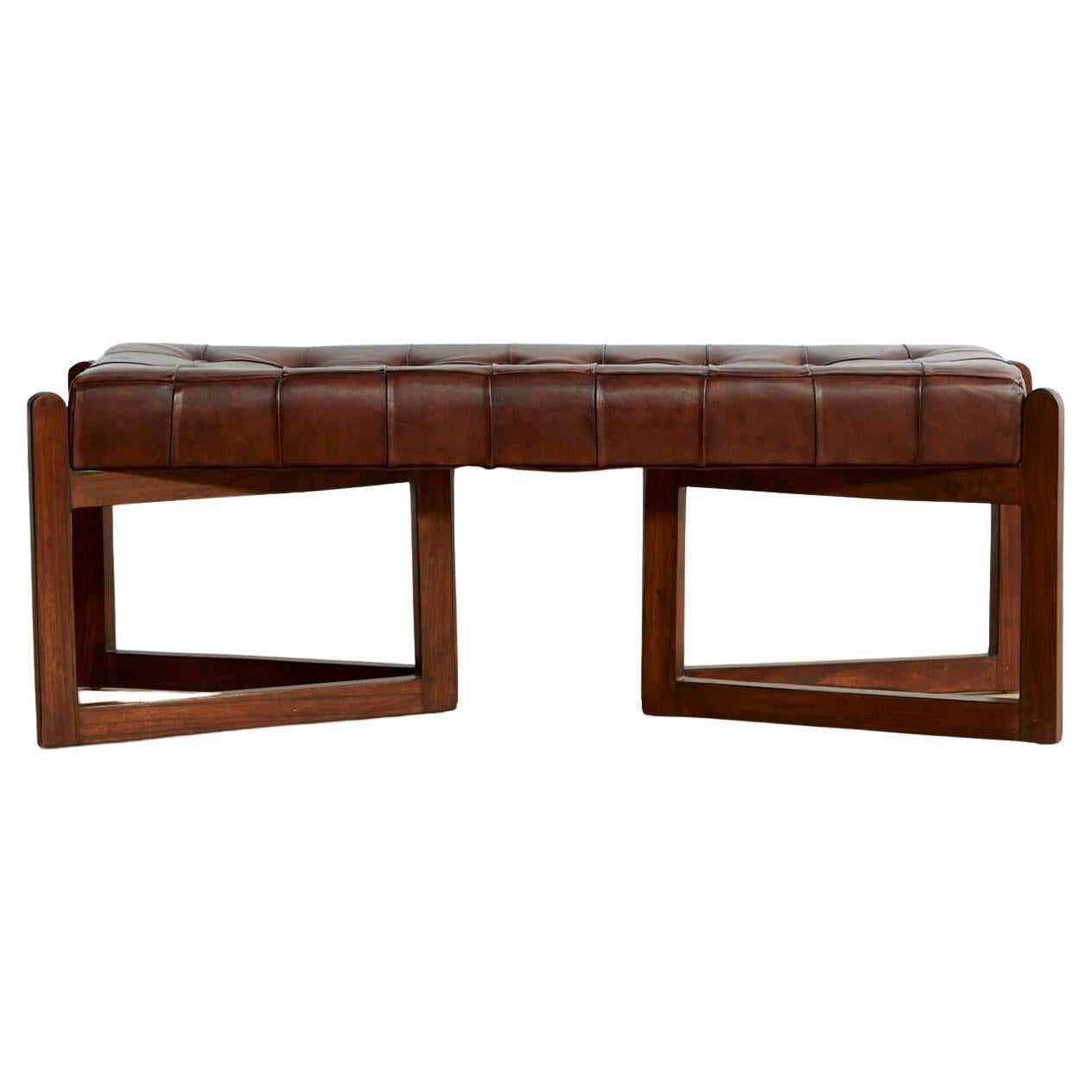 Panchina in pelle con inserti di Olivier De Schrijver in vendita