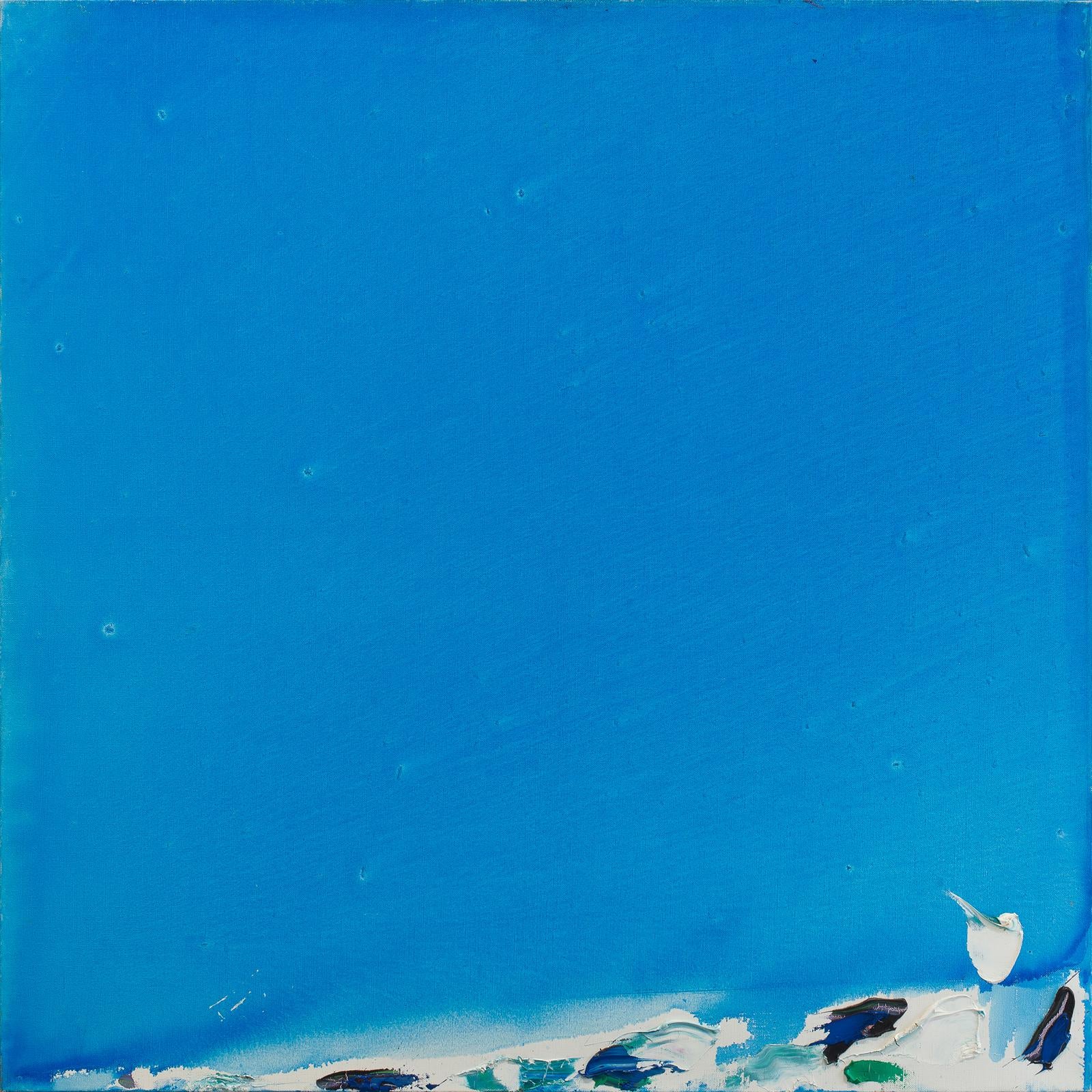 Olivier Debre Abstract Painting - Bleu de la Méditerranée – 1990 - Oil on canvas