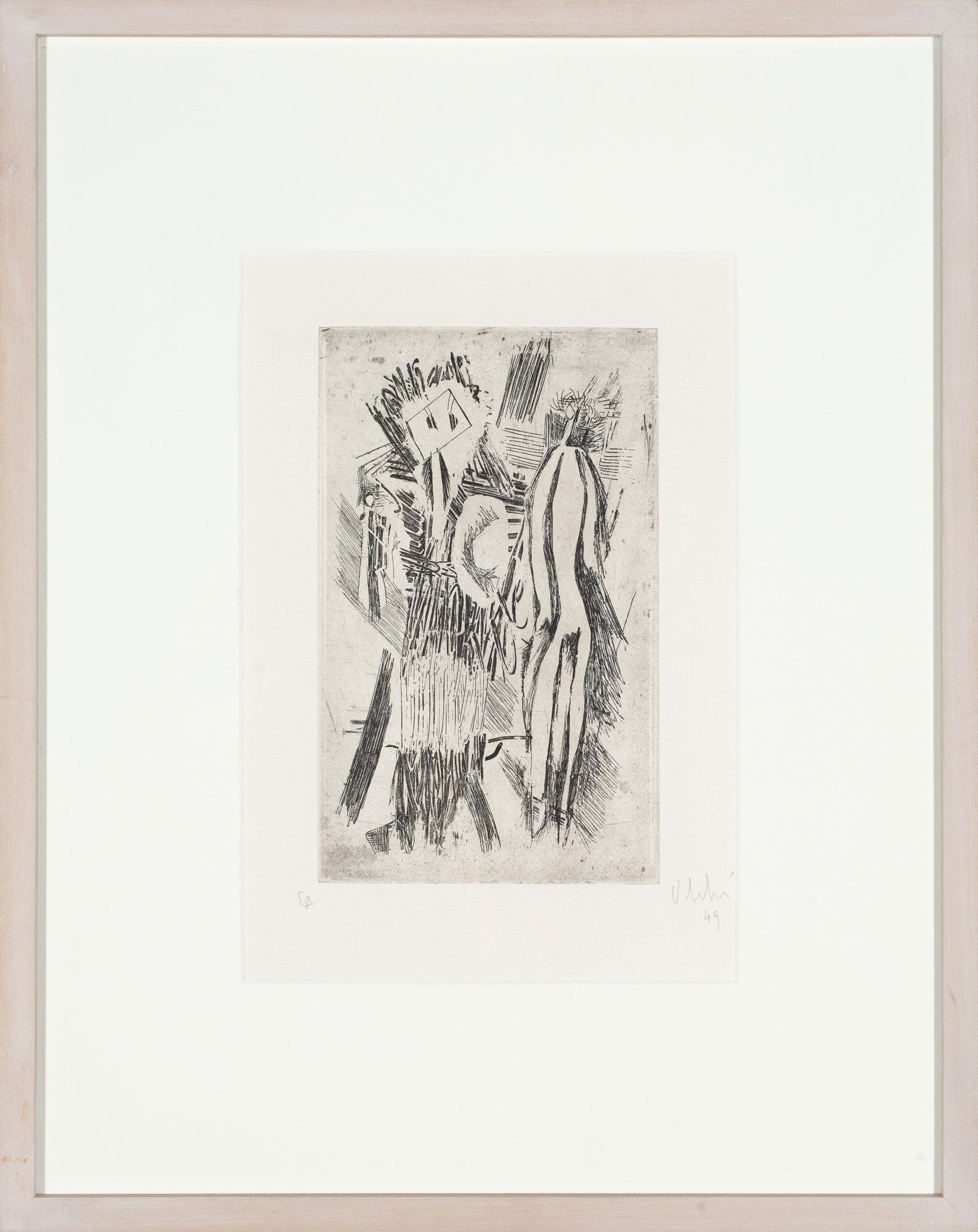 Olivier Debre Abstract Print - Accordeoniste