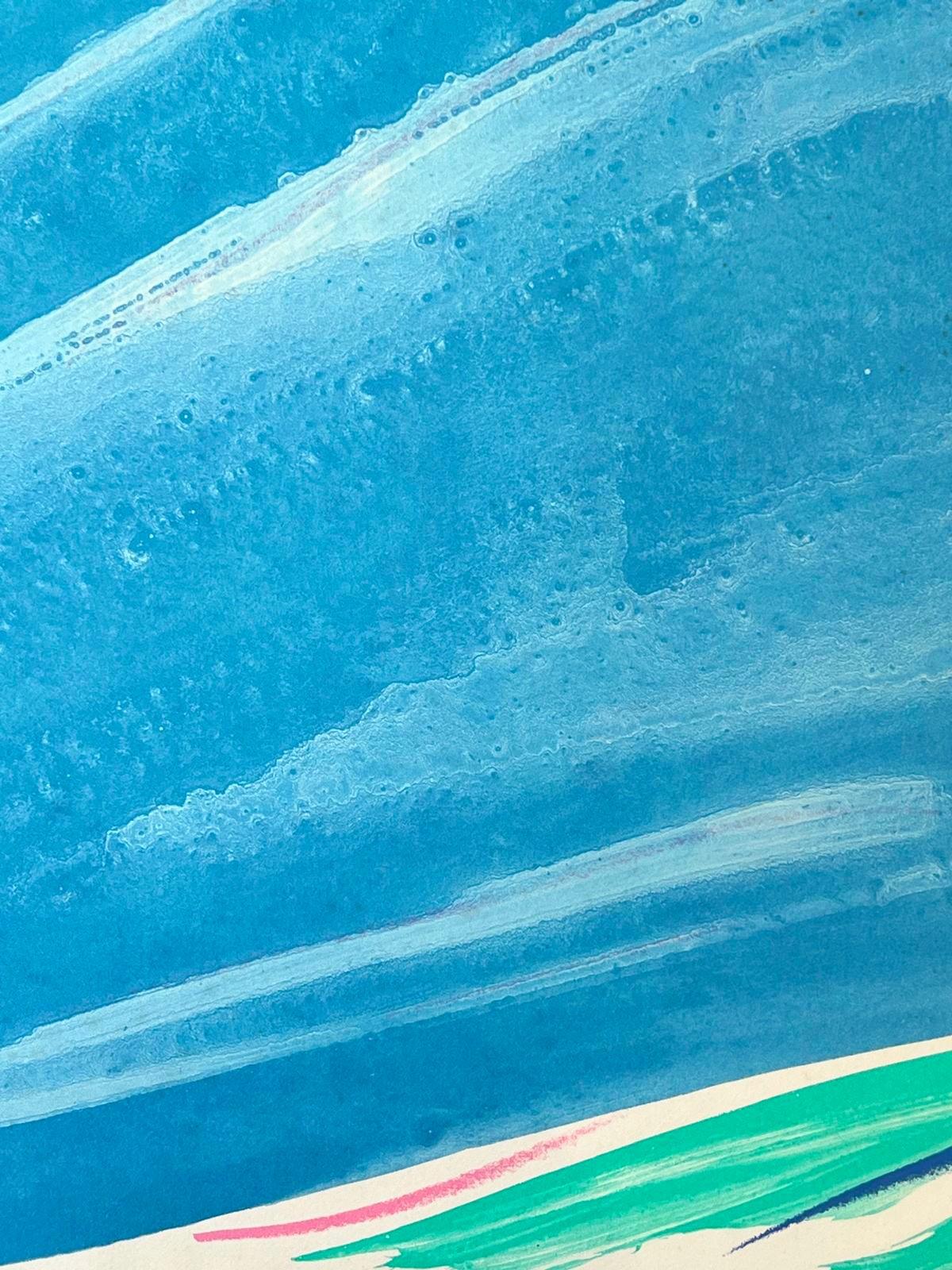 Signe-Paysage - Blue Abstract Print by Olivier Debre