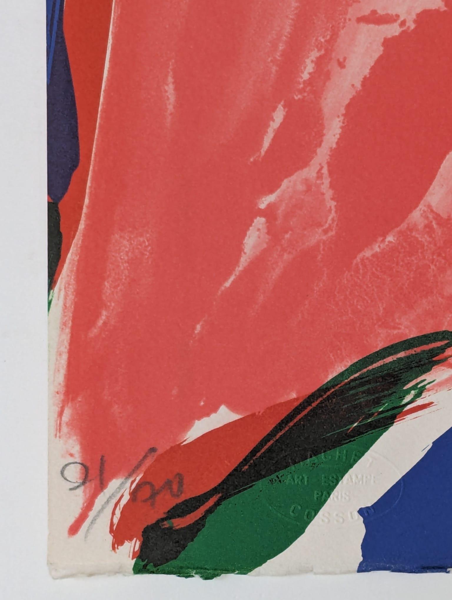 Signe-paysage - Abstract Print Arancia di Olivier Debre
