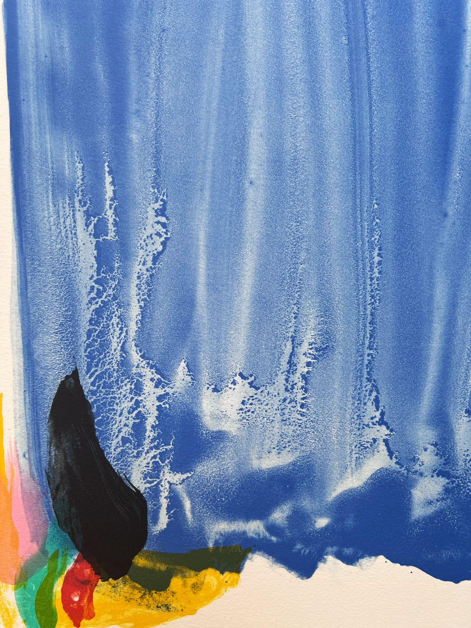 Signe-Paysage Loire - Blue Abstract Print by Olivier Debre