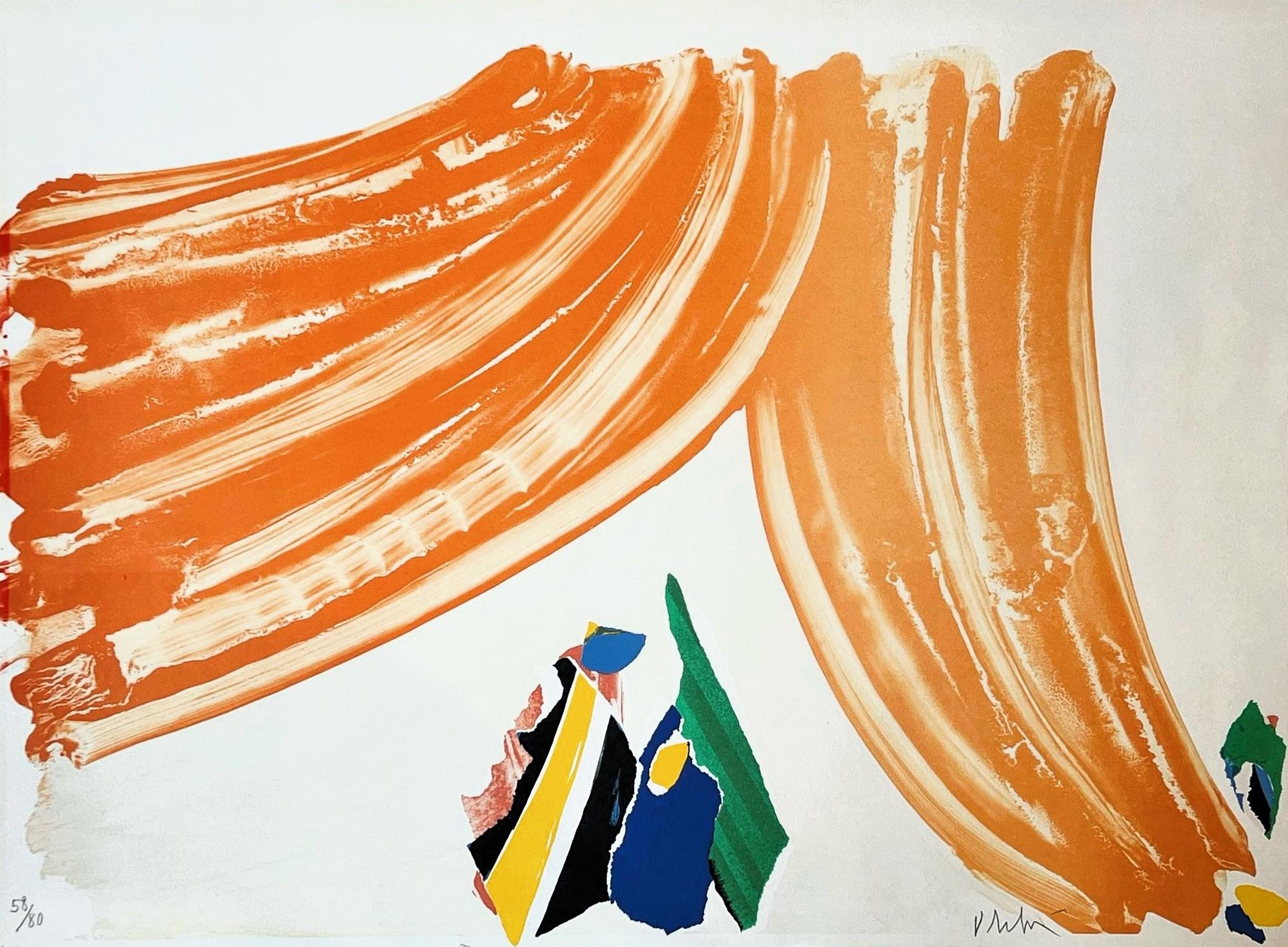 The Red Curtain - Print by Olivier Debre