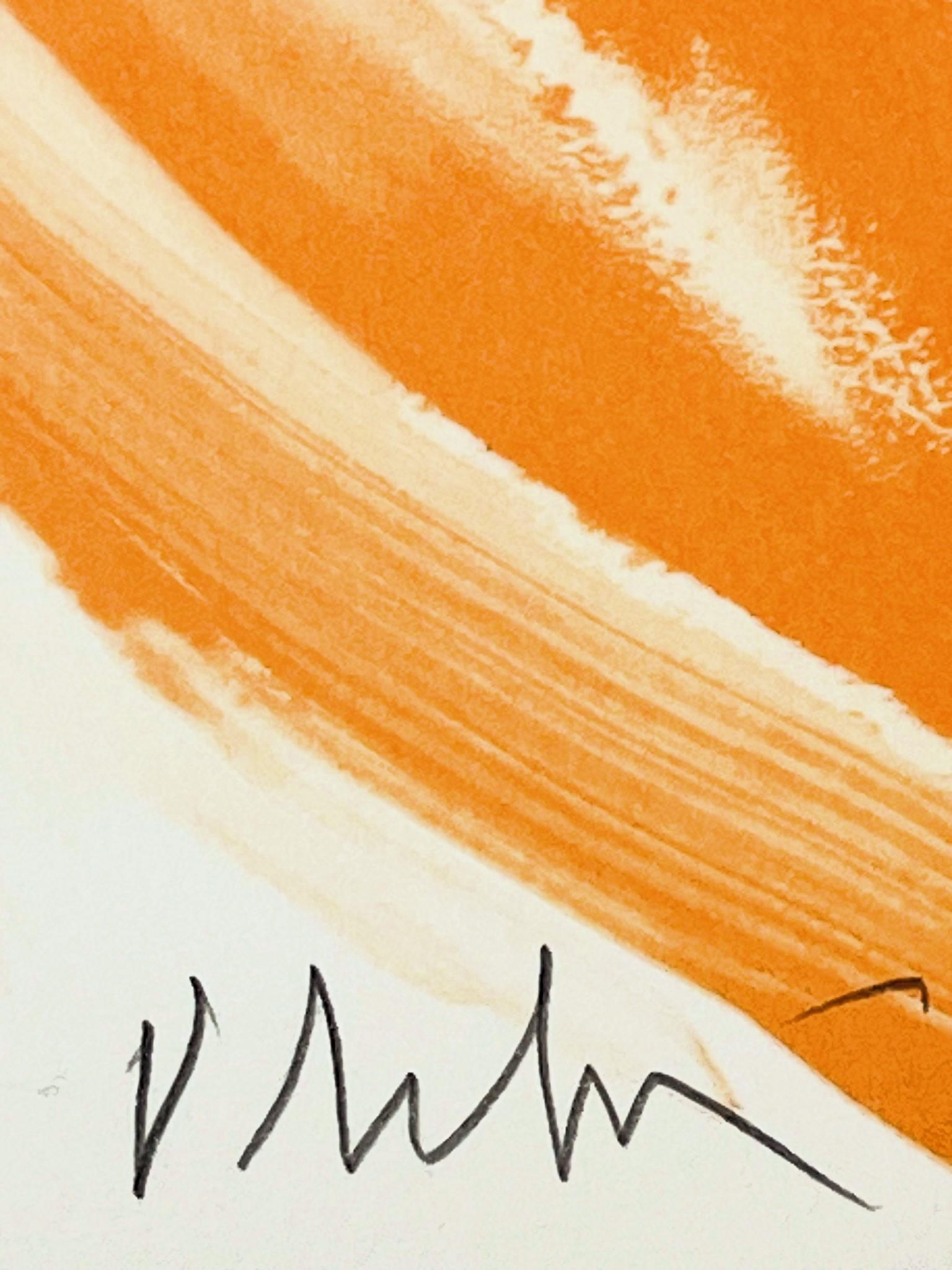 The Red Curtain - Abstract Print by Olivier Debre