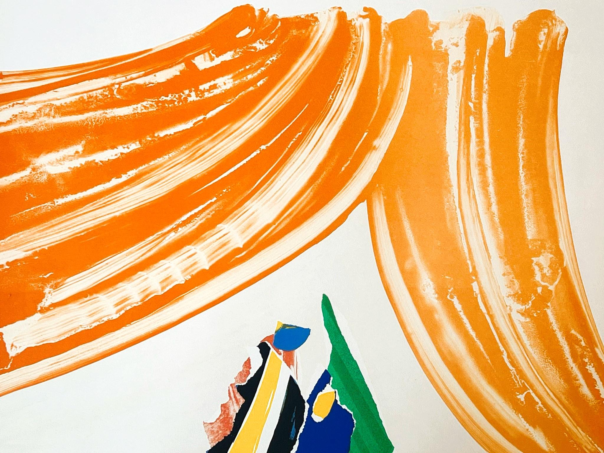 Olivier Debre Abstract Print - The Red Curtain