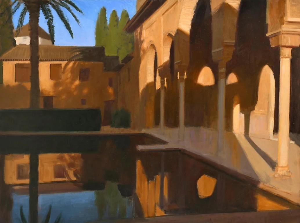 El Partal de Granada - L'Alhambra à Grenade, Espagne - Painting by Olivier Desvaux