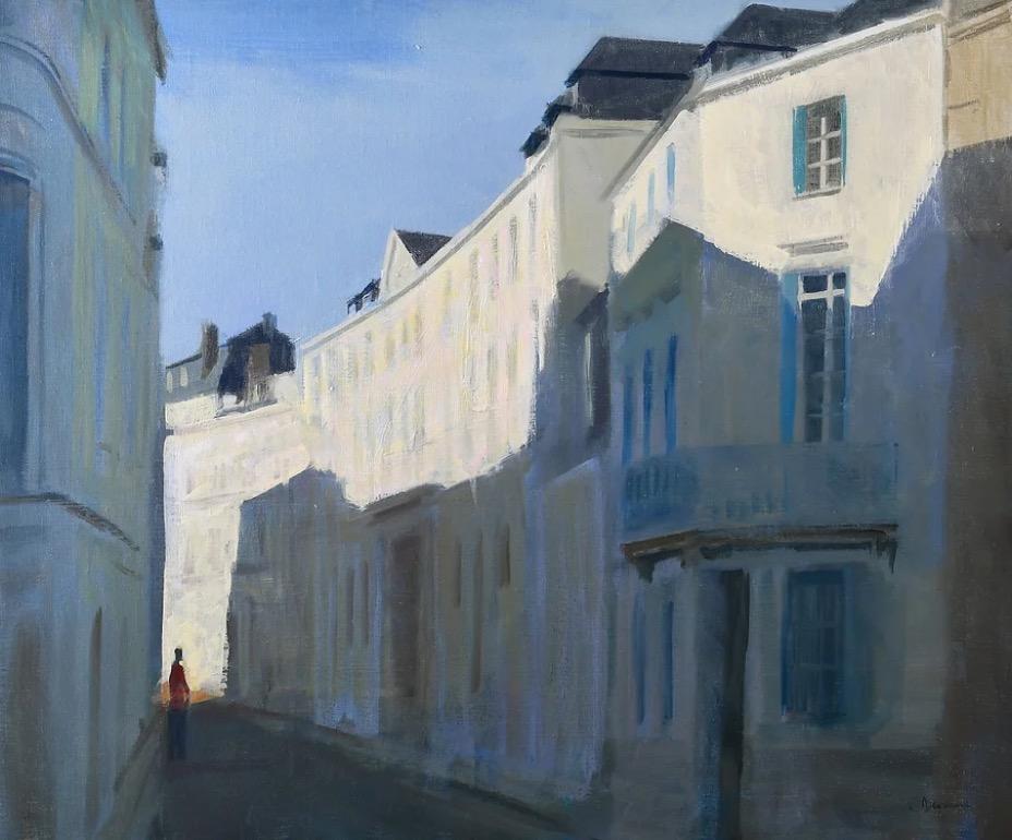 Olivier Desvaux Landscape Painting - Rue de la Seille - Rouen 