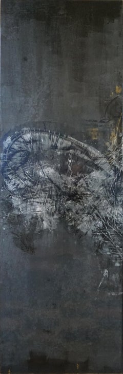 Abstraktes Gemälde „Indian“  Lackierung Pigment auf Holz  triptyque 250x250cm